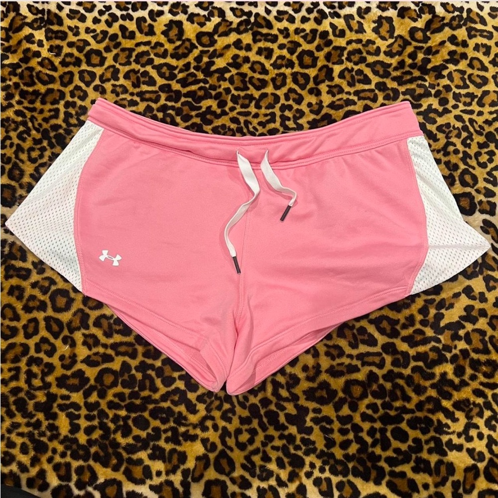 Under Armour Pink and White Athletic Shorts